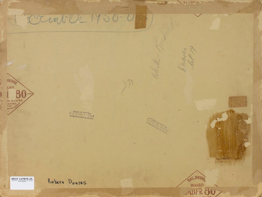 Artwork by Robert Doares, Mountain Lion in Pursuit, Made of oil on board