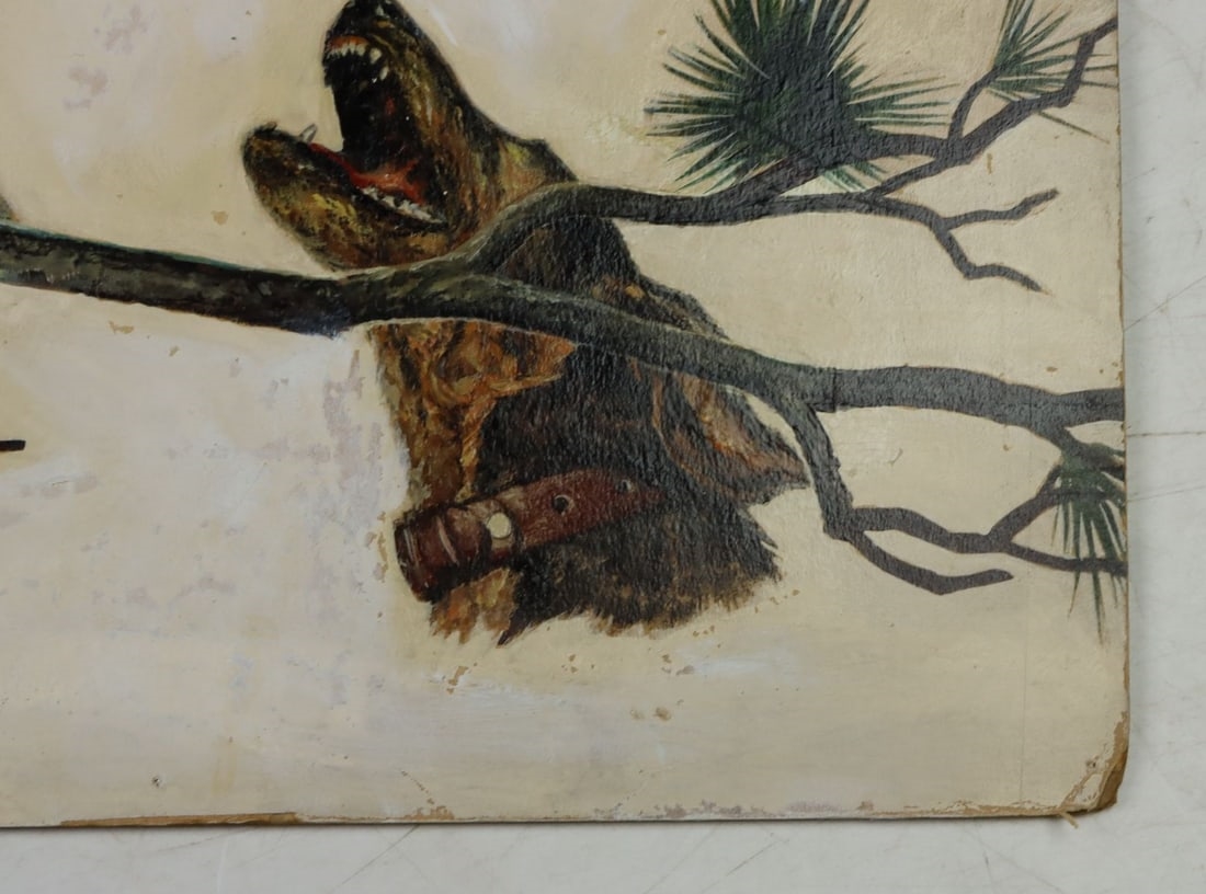 Artwork by Robert Doares, Mountain Lion in Pursuit, Made of oil on board