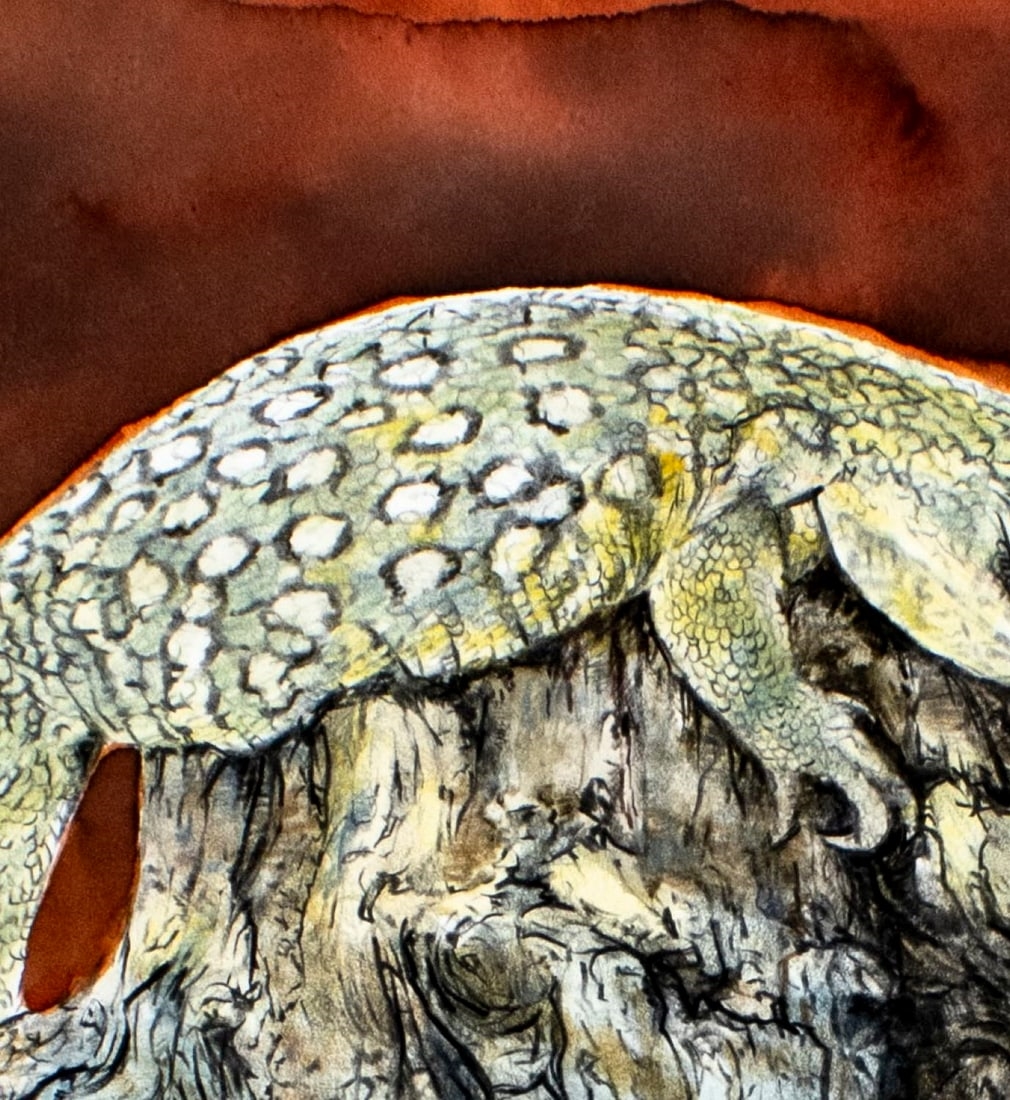 Chris Calle | Varan des Savanes, Lizard (titled on verso (2002) | MutualArt