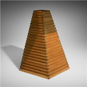 Red and Black Pyramid 277 (sculpture and drawing - Jackie Ferrara