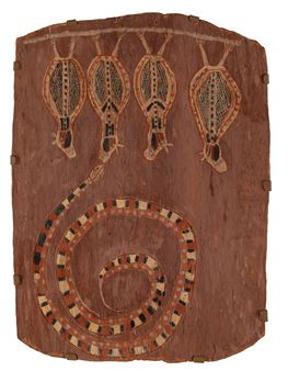 Untitled (Rock Python and Flying Foxes) - Jimmy Mijau Mijau