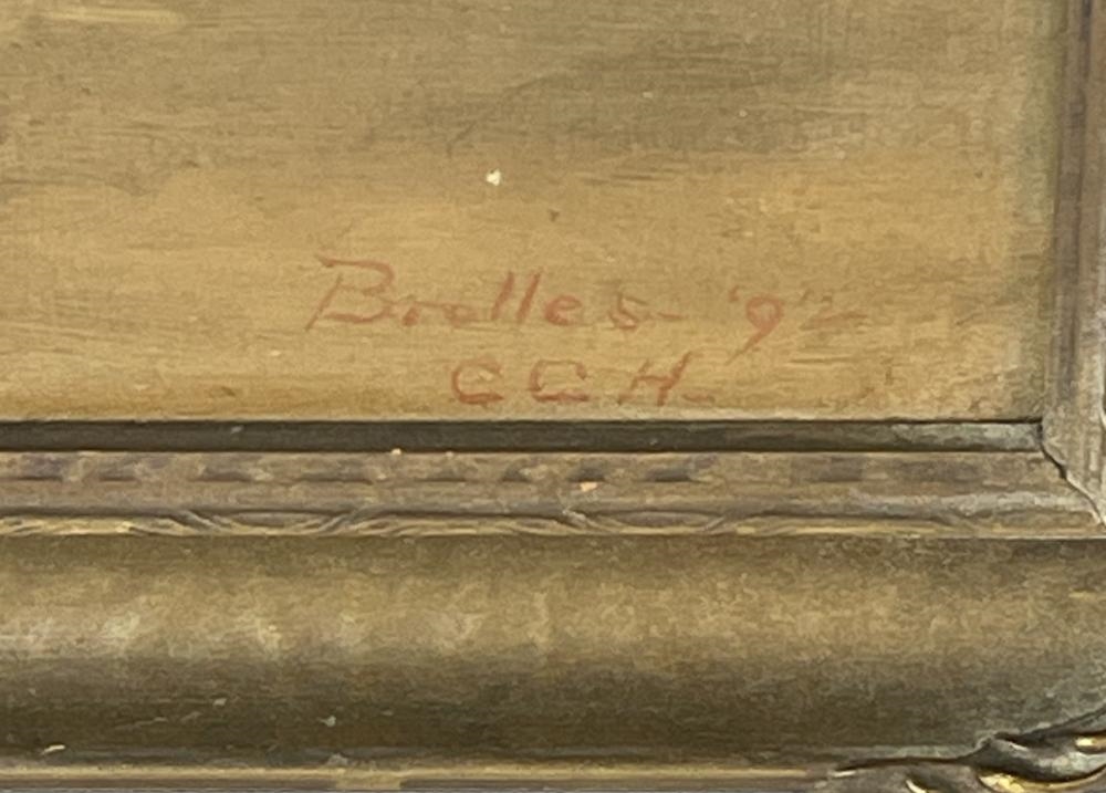 Artwork by Chester C. Hayes, Interior Home 1892 Oil on Board Painting FRAMED, Made of Oil on Board Painting