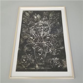 3 Karin Broker framed etchings- 41&quot;H 28 3/8&quot;W OD - Karin Broker