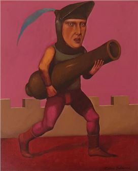 Beautiful illustration of a man wearing a helmet - Ludovic Debeurme