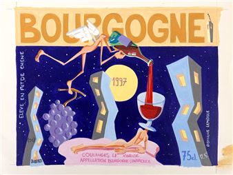 Illustration for a Burgundy label in 1997 - Marc Gaudefroy