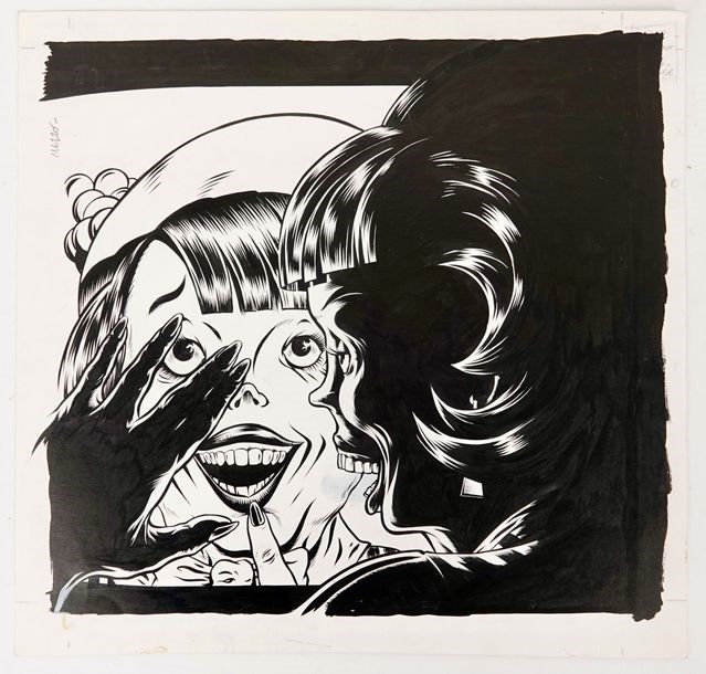 Artwork by Pascal Mezzo Mesenburg, India ink Signed upper left 31 x 30 cm, Made of original drawing