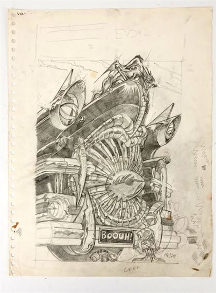 Graphite Drawing signed lower right Small folds 39 x 30 cm