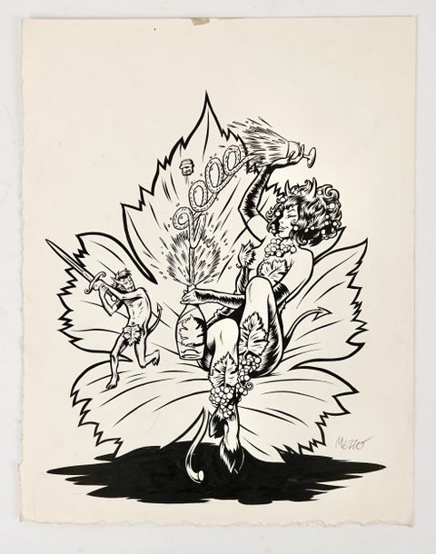 Artwork by Pascal Mezzo Mesenburg, India ink Drawing signed lower right 32 x 25 cm, Made of India ink Drawing