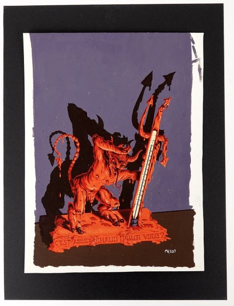 Artwork by Pascal Mezzo Mesenburg, Cover for Stephen King's novel Charlie, published by J'ai Lu in 1997, Made of Gouache Drawing