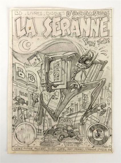 Research for a poster for La Seranne bookshop