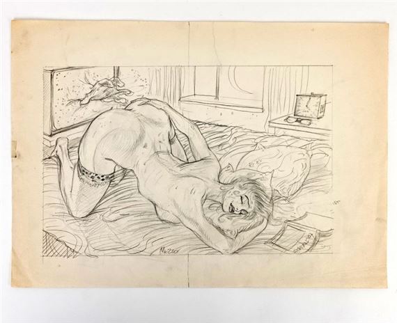 Research for an illustration of a nude woman by Pascal Mezzo Mesenburg