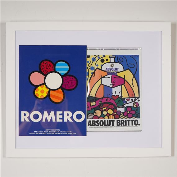 Romero Britto | Framed Romero Britto Absolut Vodka Advertisment ...