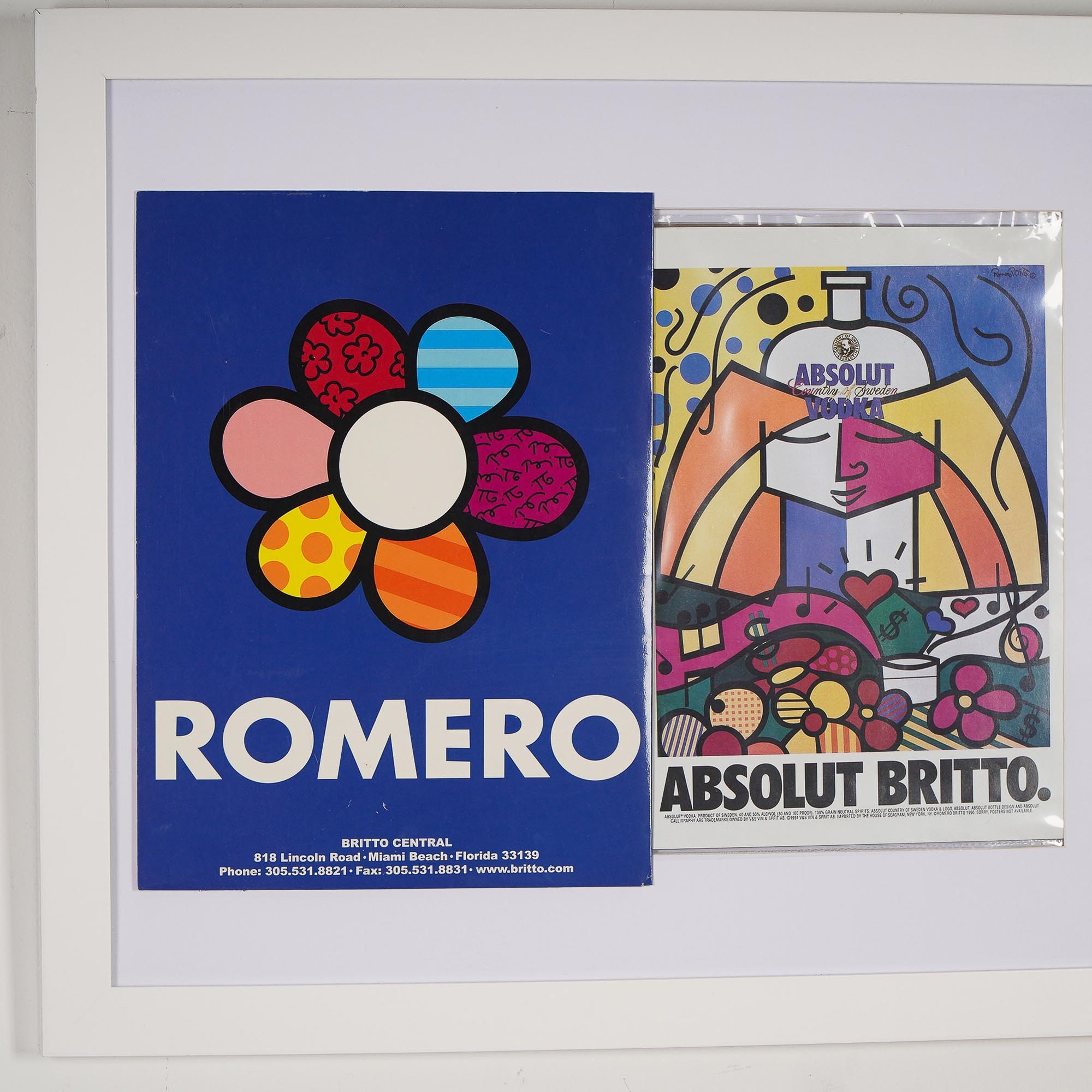 Romero Britto | Framed Romero Britto Absolut Vodka Advertisment ...
