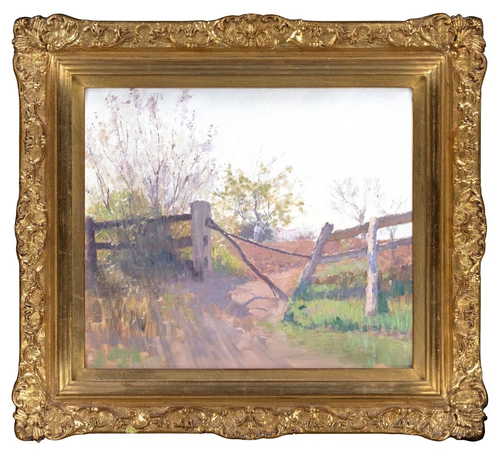 Artwork by Elioth Gruner, The Broken Fence, 1913, Made of oil on canvas on board