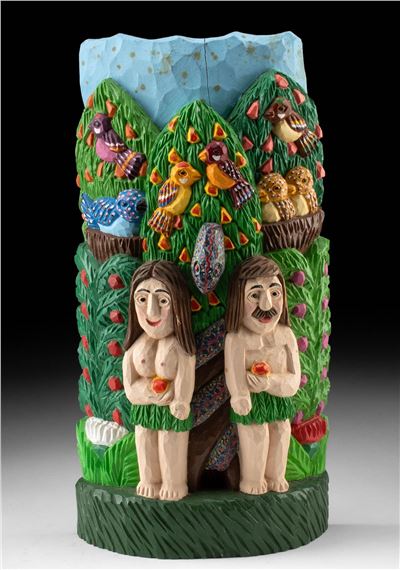 Tadeusz Zak | Adam and Eve in the Garden of Eden | MutualArt