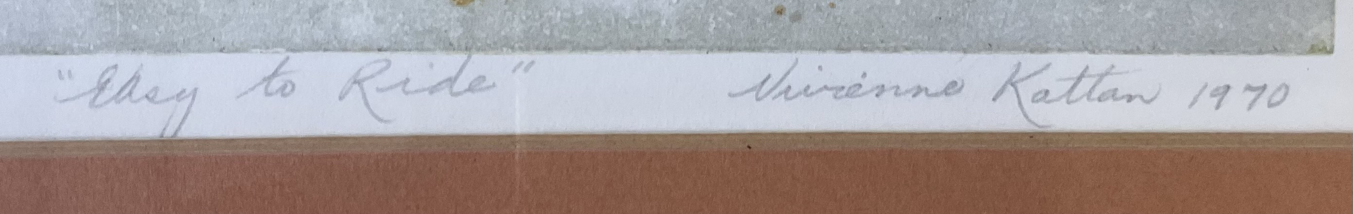 Artwork by Vivienne Kattan, Easy to Ride; Four Times; Untited, Made of etching (2); print