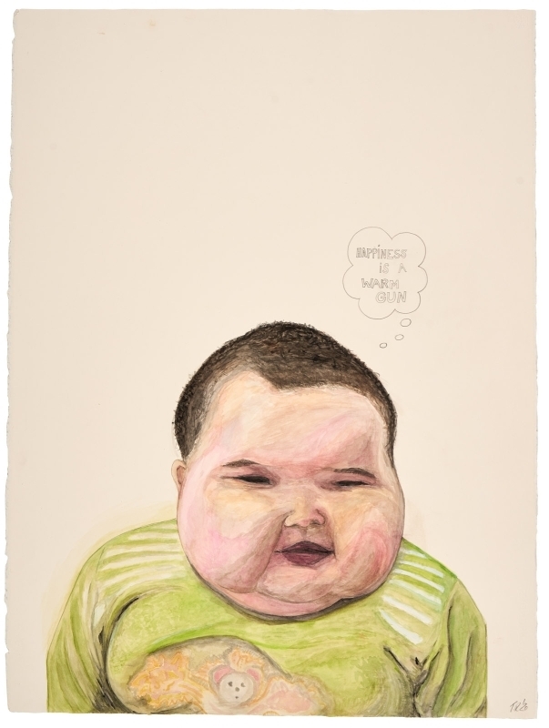 Artwork by Tobias Rehberger, Happiness is a warm gun, Made of Aquarell