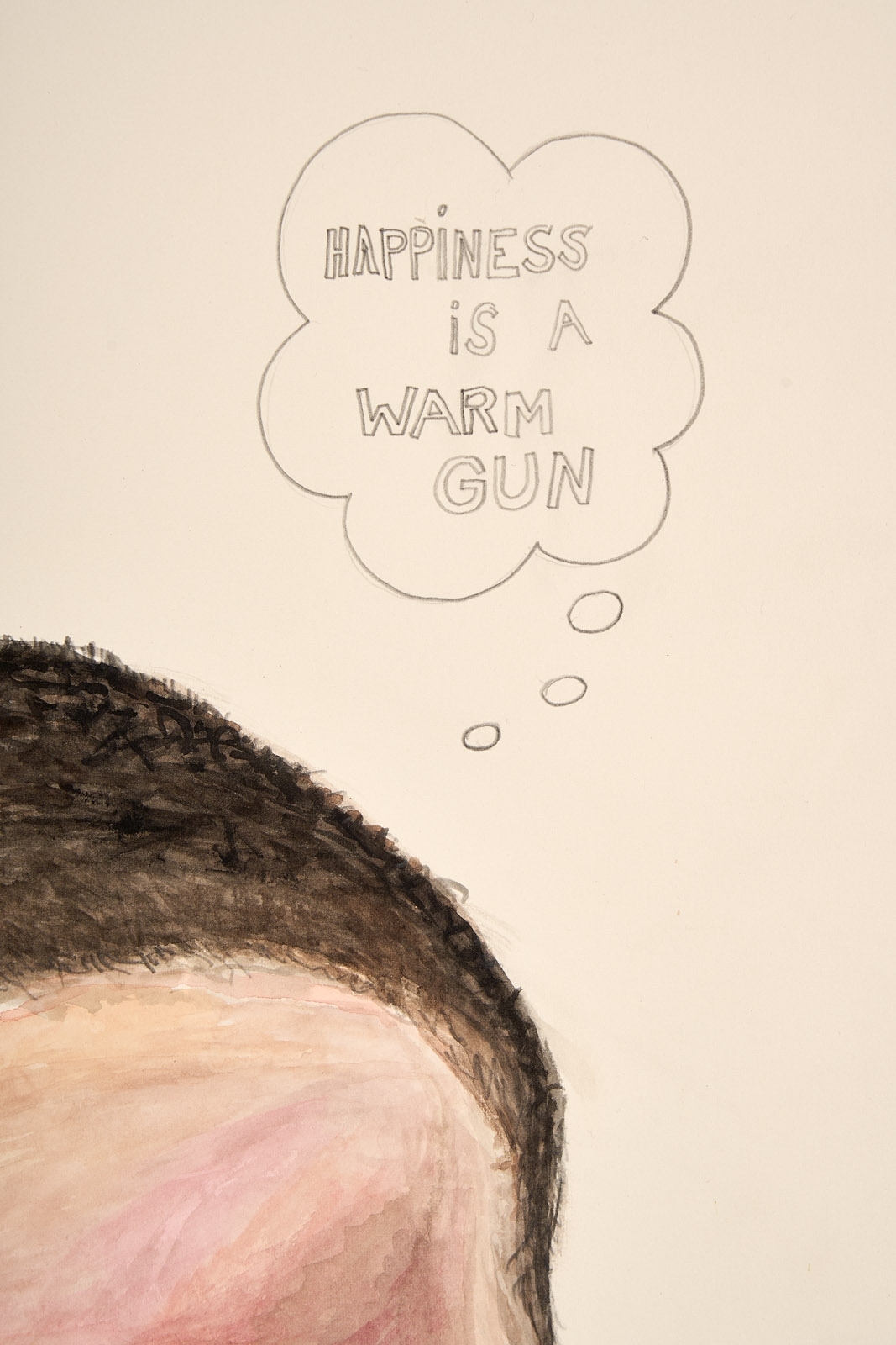 Artwork by Tobias Rehberger, Happiness is a warm gun, Made of Aquarell
