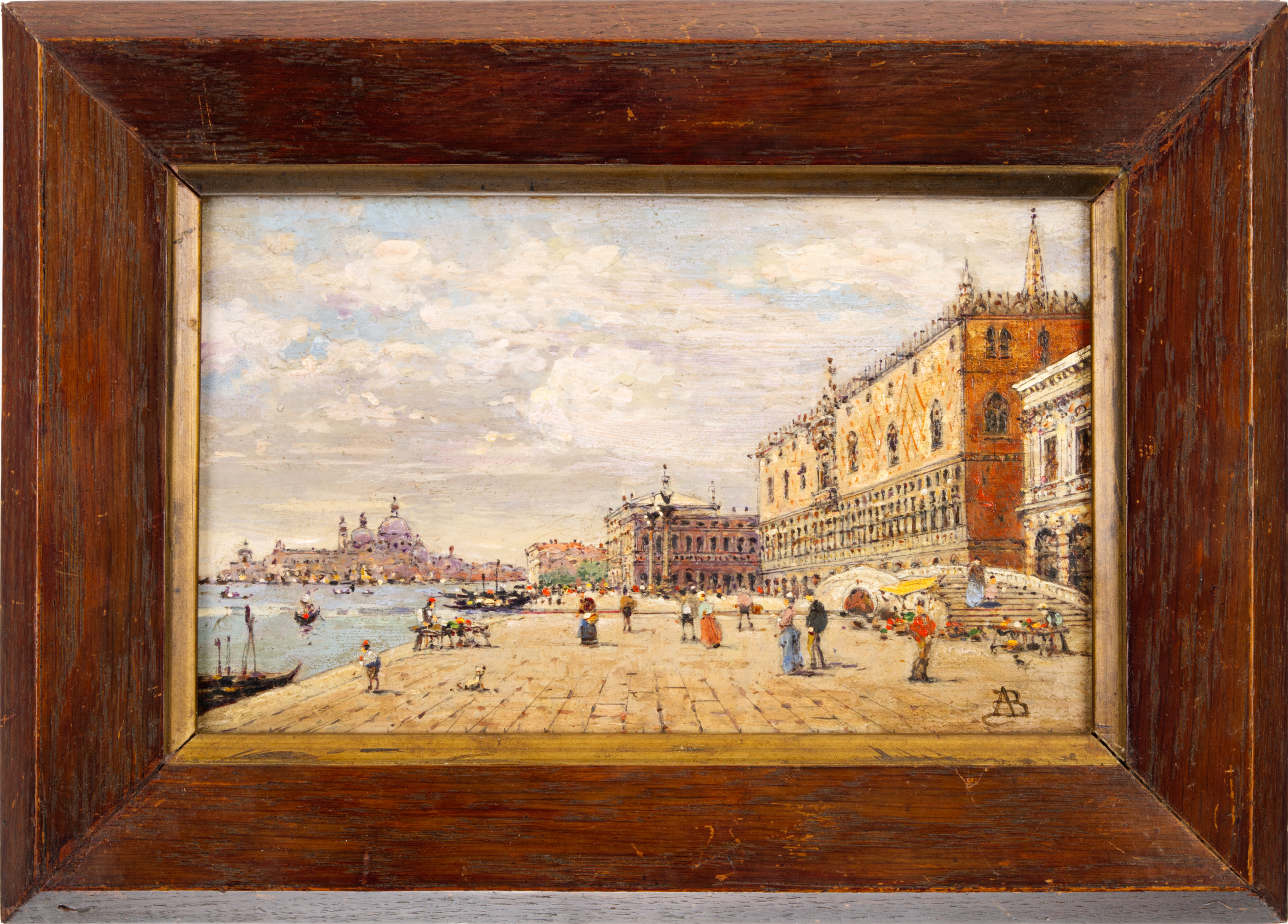 Artwork by Monogrammist A.B., RIVA DEGLI SCHIAVONI, Made of oil on wooden panel