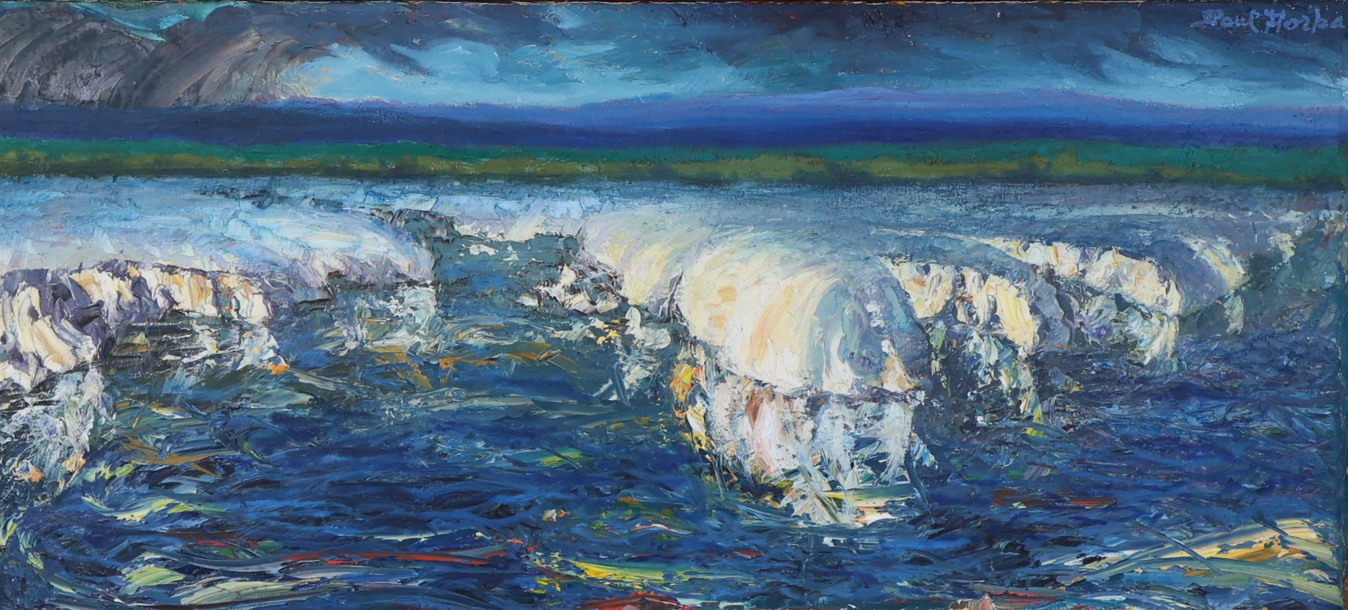 Artwork by Paul Gorka, Glacier landscape, Made of Oil on canvas