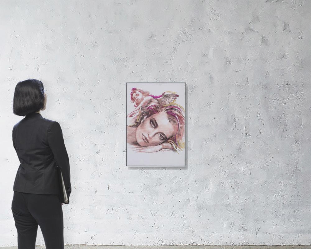 Artwork by Akira Uno, Work, Made of acrylic and pastel on thick paper, paper