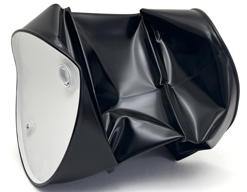 Artwork by Dylan Lynch, Untitled (Barrel on Rack), Made of acrylic on steel