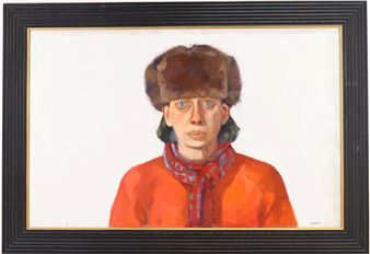 Portrait of the artist wearing an ushanka-hat - Michele Liebler