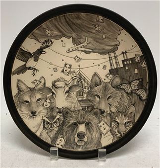 Dennis Meiners Art Pottery Charger - Dennis Meiners