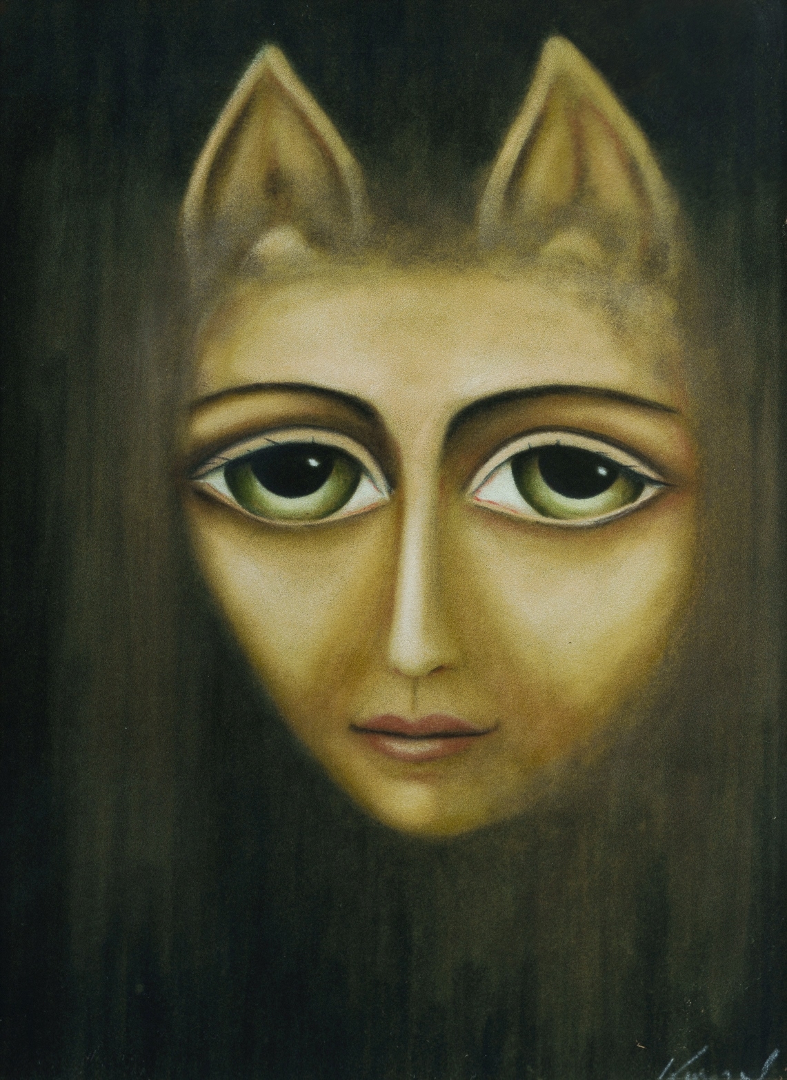 Artwork by Miloš Kurovský, Woman of the 80s, Made of Pastel