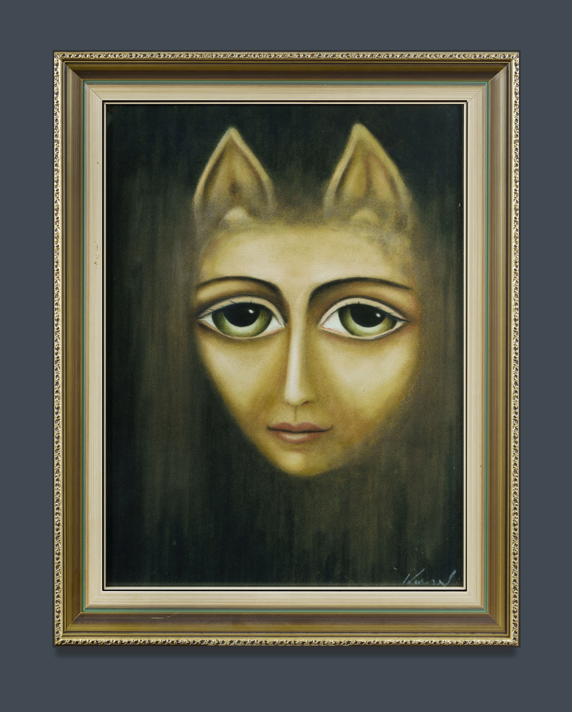 Artwork by Miloš Kurovský, Woman of the 80s, Made of Pastel