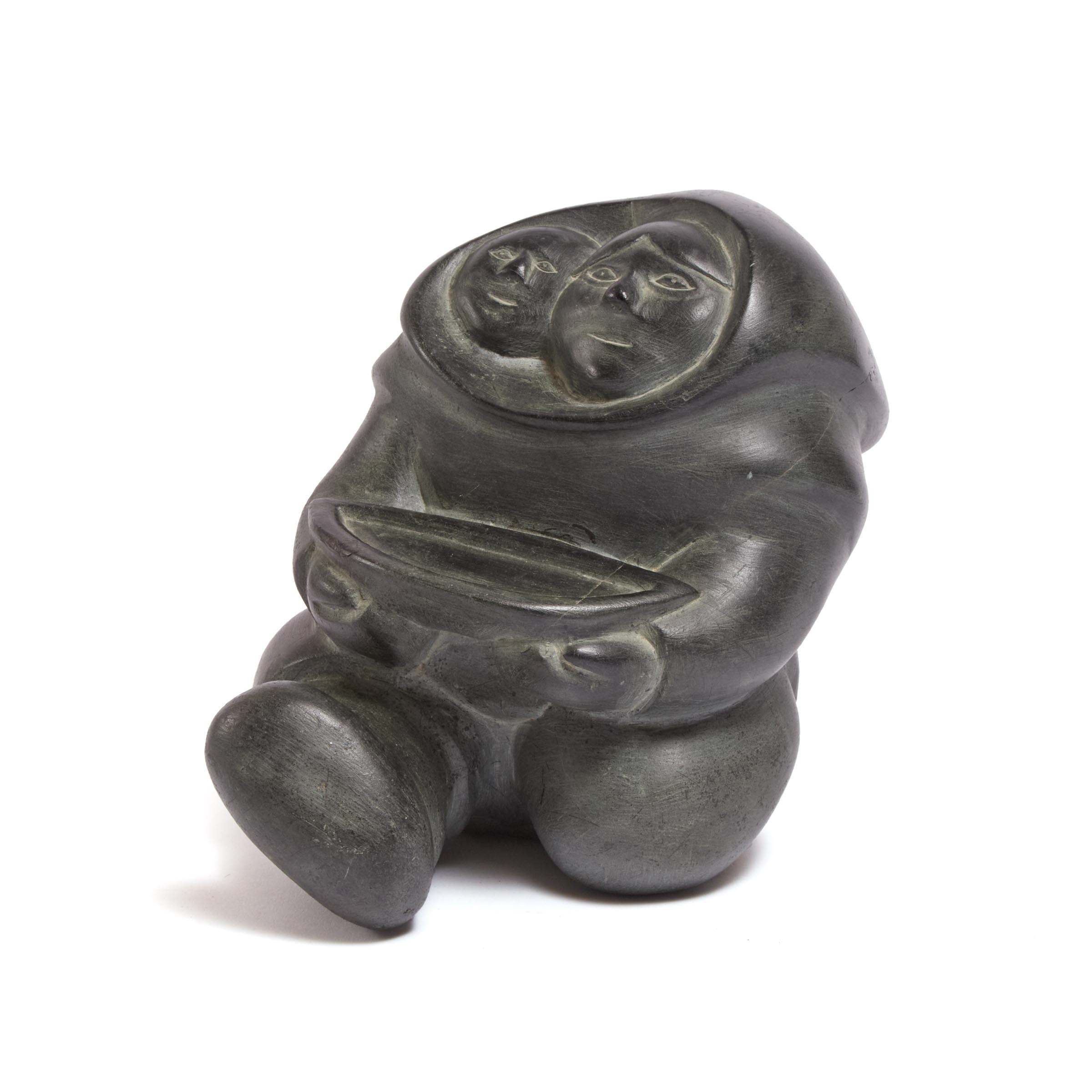 Mathew Aqigaaq | MOTHER AND CHILD WITH QULLIQ (1978) | MutualArt