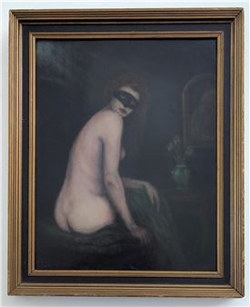 D. RANSI Original Oil on Canvas Artistic Nude 20th. C - D. Ransi