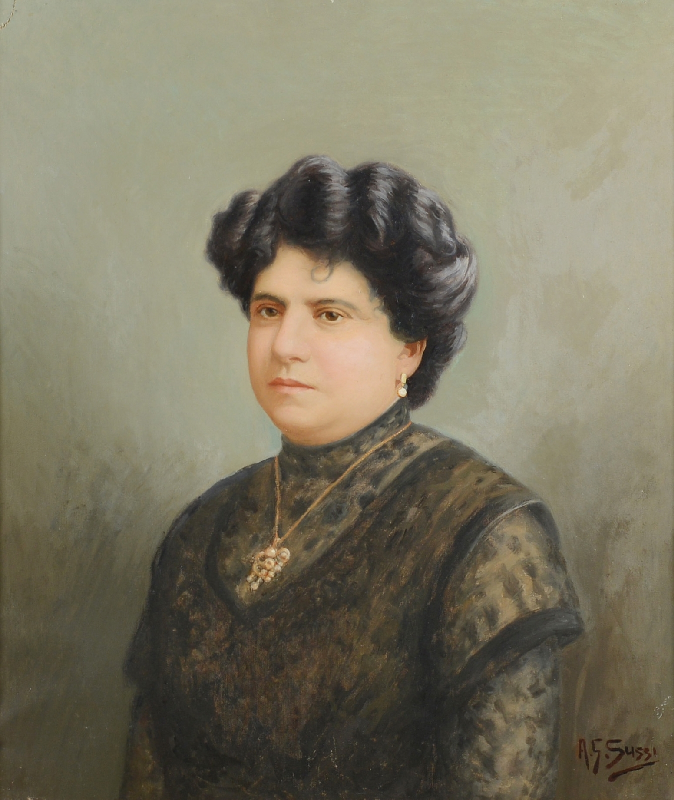 Artwork by Anton Giulio Sussi, Portrait of a gentlewoman, Made of oil on canvas