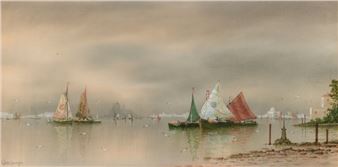 (Venetian boat scene) - V. Deschamps