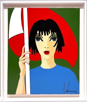 Femme au drapeau - Dominique Rechard Dit Dromik