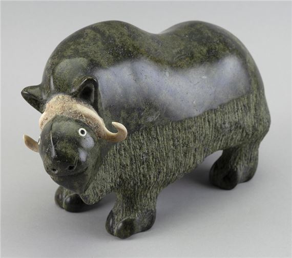 Seepee Ipellie | INUIT CARVED SOAPSTONE MUSKOX BY SEEPEE IPELLIE (1940 ...