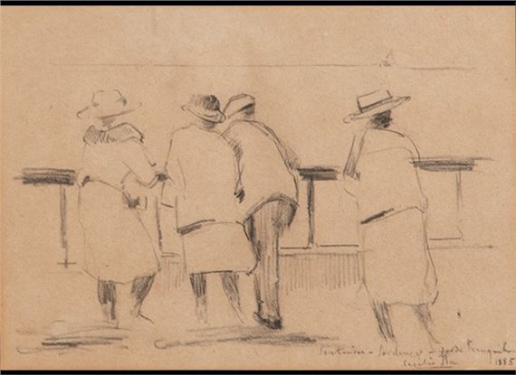 Tarde tranquila en el Sardinero, Santander by Cecilio Pla y Gallardo, 1885