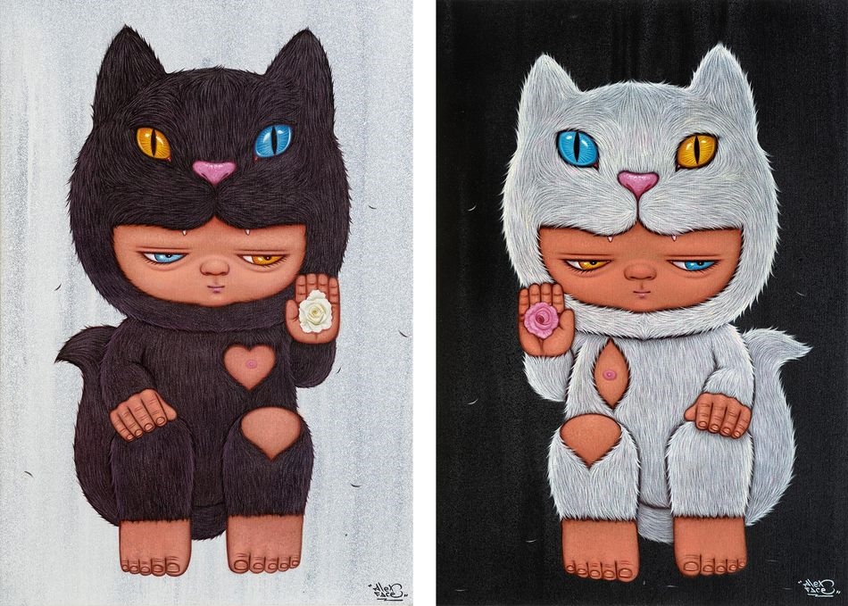 Artwork by Alex Face, Hands No.1; Hands No.2 (a set of 2, Made of Acrylic on canvas