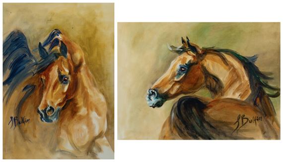 Horse seen from the front; Horse seen from behind - Siobhan Bulfin