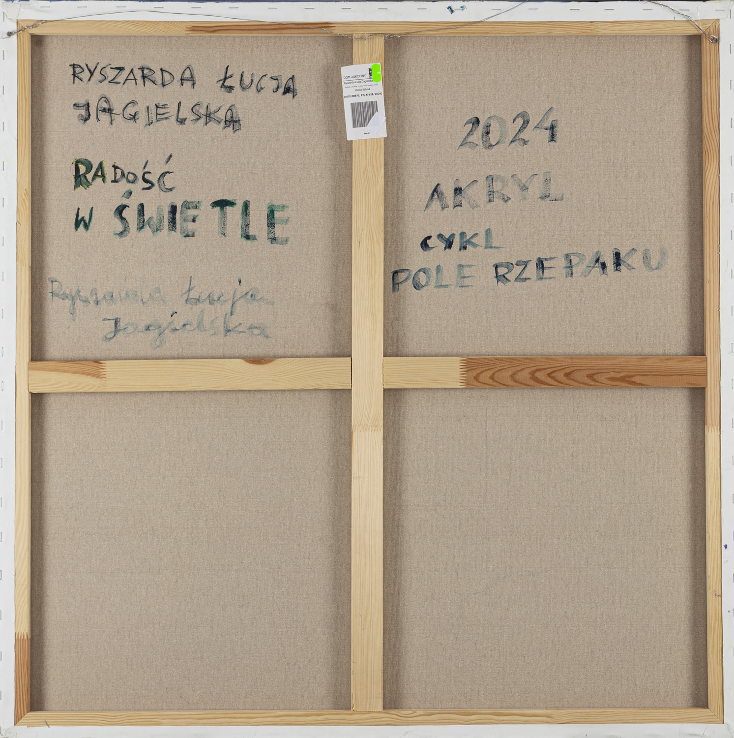 Artwork by Ryszarda Lucja Jagielska, Joy in the Light" from the "Field of Canola" series, Made of acrylic/canvas