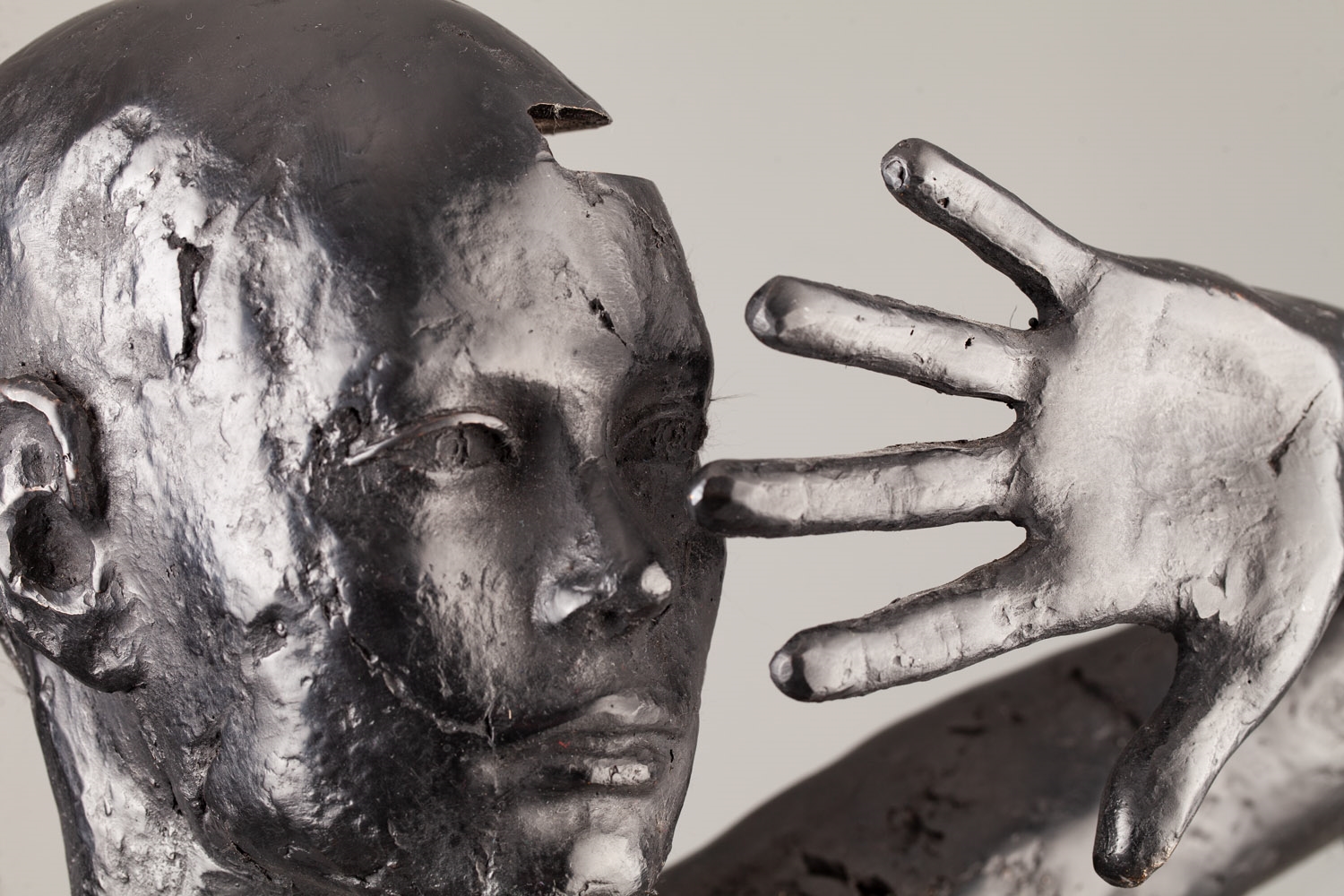 Artwork by Marek Zyga, Domina noctis 2.0, Made of patinated bronze, steel