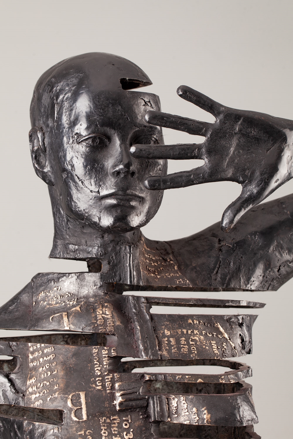 Artwork by Marek Zyga, Domina noctis 2.0, Made of patinated bronze, steel