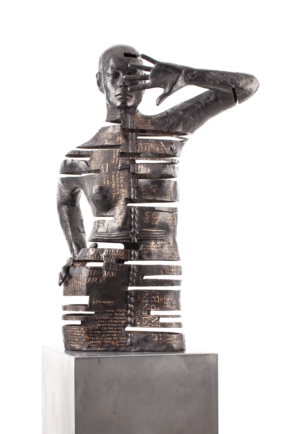 Artwork by Marek Zyga, Domina noctis 2.0, Made of patinated bronze, steel