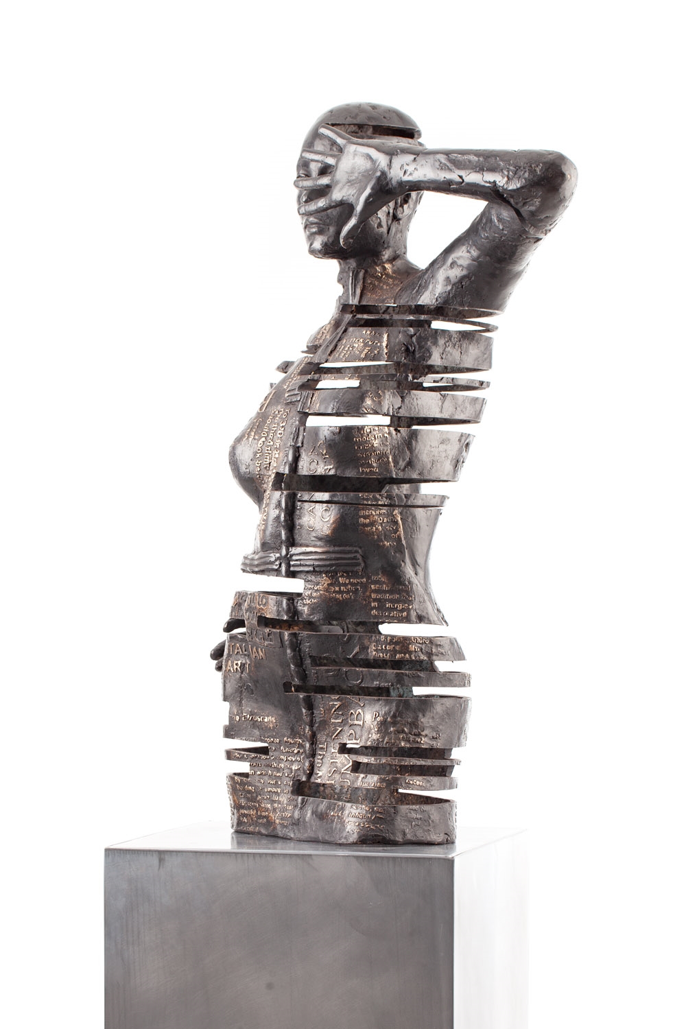 Artwork by Marek Zyga, Domina noctis 2.0, Made of patinated bronze, steel