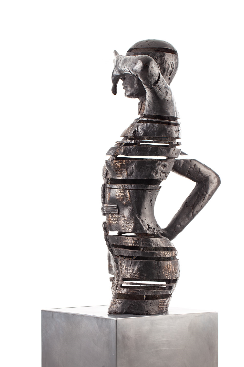 Artwork by Marek Zyga, Domina noctis 2.0, Made of patinated bronze, steel