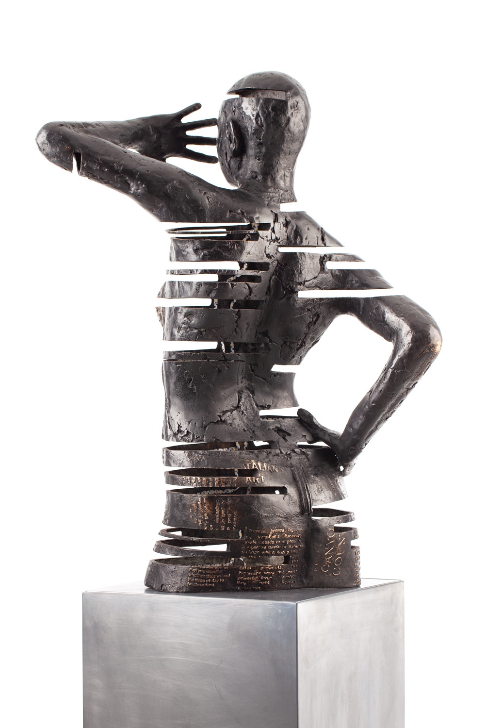 Artwork by Marek Zyga, Domina noctis 2.0, Made of patinated bronze, steel