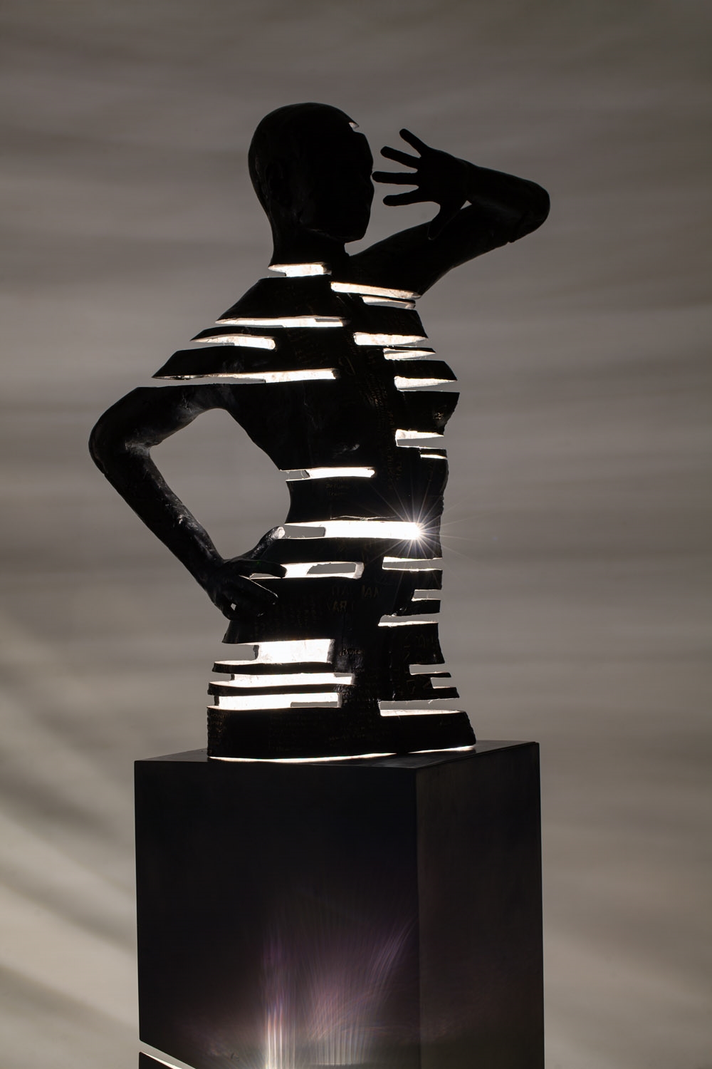 Artwork by Marek Zyga, Domina noctis 2.0, Made of patinated bronze, steel