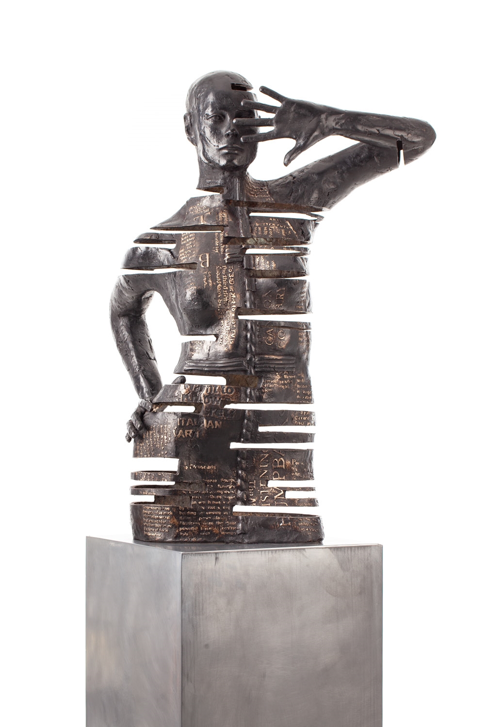 Artwork by Marek Zyga, Domina noctis 2.0, Made of patinated bronze, steel