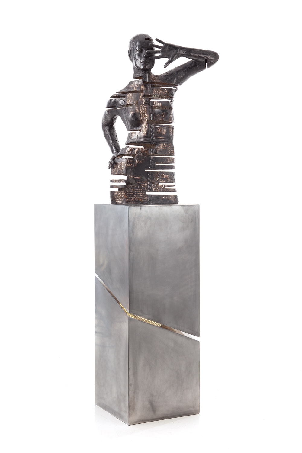 Artwork by Marek Zyga, Domina noctis 2.0, Made of patinated bronze, steel