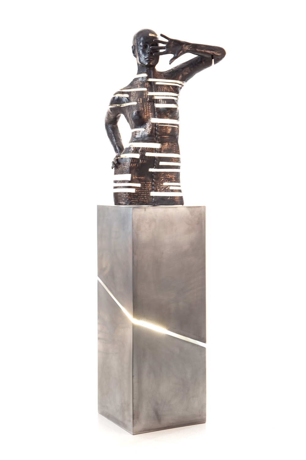 Artwork by Marek Zyga, Domina noctis 2.0, Made of patinated bronze, steel